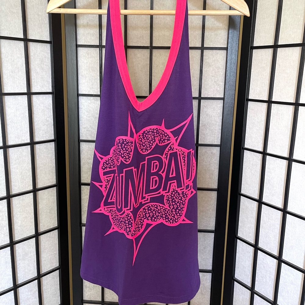 Zumba Racerback Tank Top, Purple and Pink
